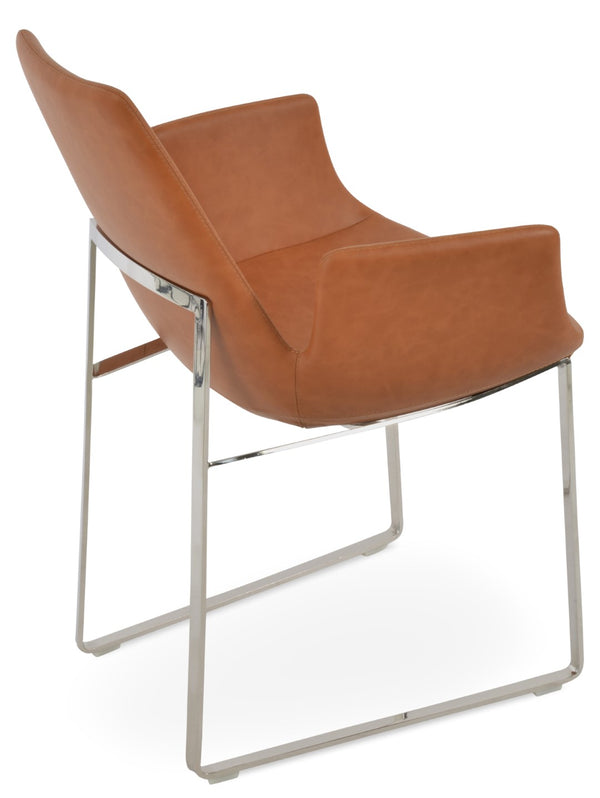 Soho Concept Eiffel Arm Wire Counter & Bar Dining Chair - Chic Boucle, Velvet, Nubuck Fabrics, 10-year Guarantee! Chrome  Soho-concept-dining-chair-02857