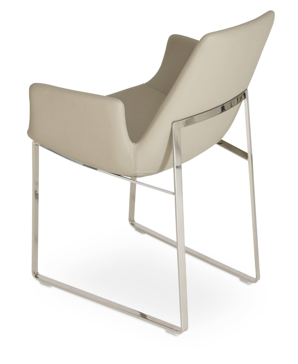 Soho Concept Eiffel Arm Piston Stool With Full Footrest – Adjustable, Stylish Upholstery & 10-year Guarantee! Silver  Soho-concept-dining-chair-02822