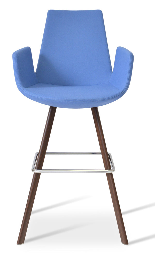 Soho Concept Eiffel Arm Barstools & Counterstools - Premium Wool Fabric, 10-year Guarantee & Stylish Finishes Walnut,Blue  Soho-concept-dining-chair-08240