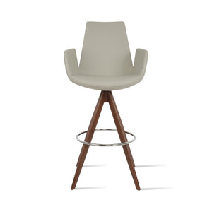 Soho Concept Eiffel Arm Barstools & Counterstools - Ergonomic Comfort With Leatherette, Stylish Wood Finishes! Light Grey,Walnut  Soho-concept-dining-chair-08239