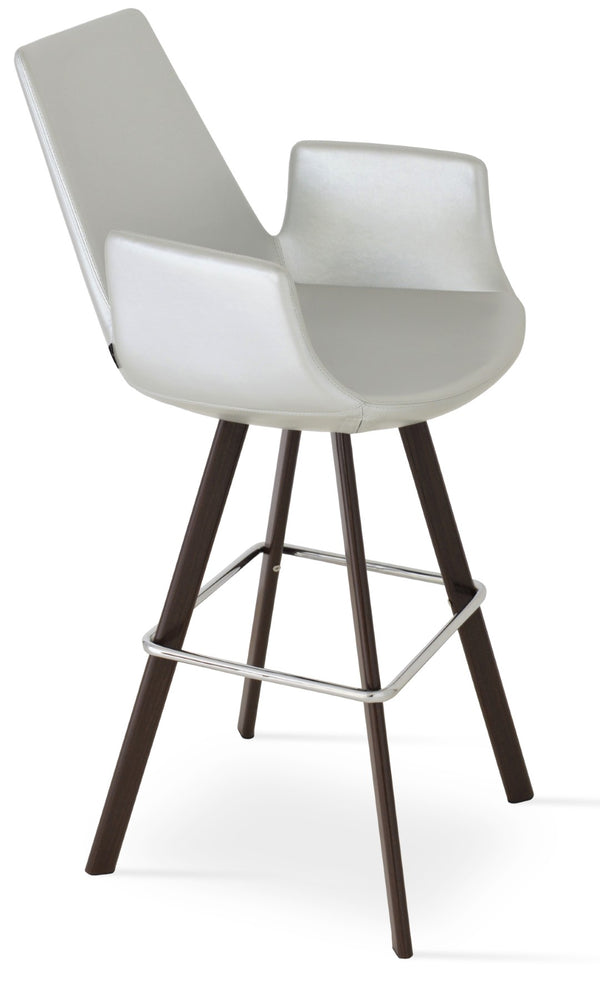 Soho Concept Eiffel Arm Barstools & Counterstools - Premium Camira Fabrics, Solid Wood Base, 10-year Guarantee, Elegant Design Walnut,Silver  Soho-concept-dining-chair-08237
