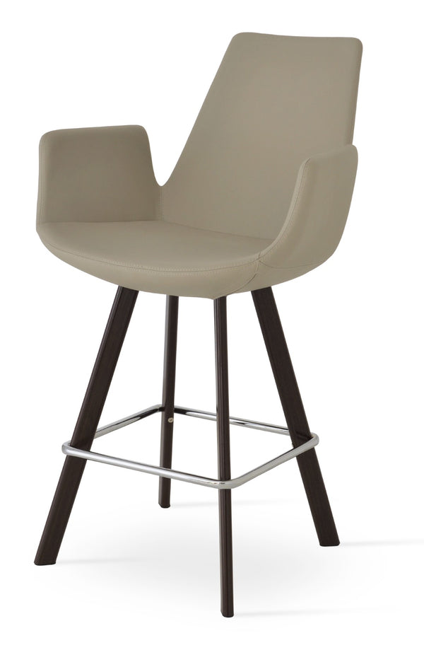 Soho Concept Eiffel Arm Barstools & Counterstools - Premium Camira Fabrics, Solid Wood Base, 10-year Guarantee, Elegant Design Walnut  Soho-concept-dining-chair-08241