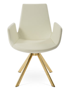 Soho Concept Eiffel Arm Wire Bar & Counter Chair - Elegant Camira Yoredale Boucle Fabric, 10-year Warranty, Gold Gold,Cream  Soho-concept-dining-chair-02928