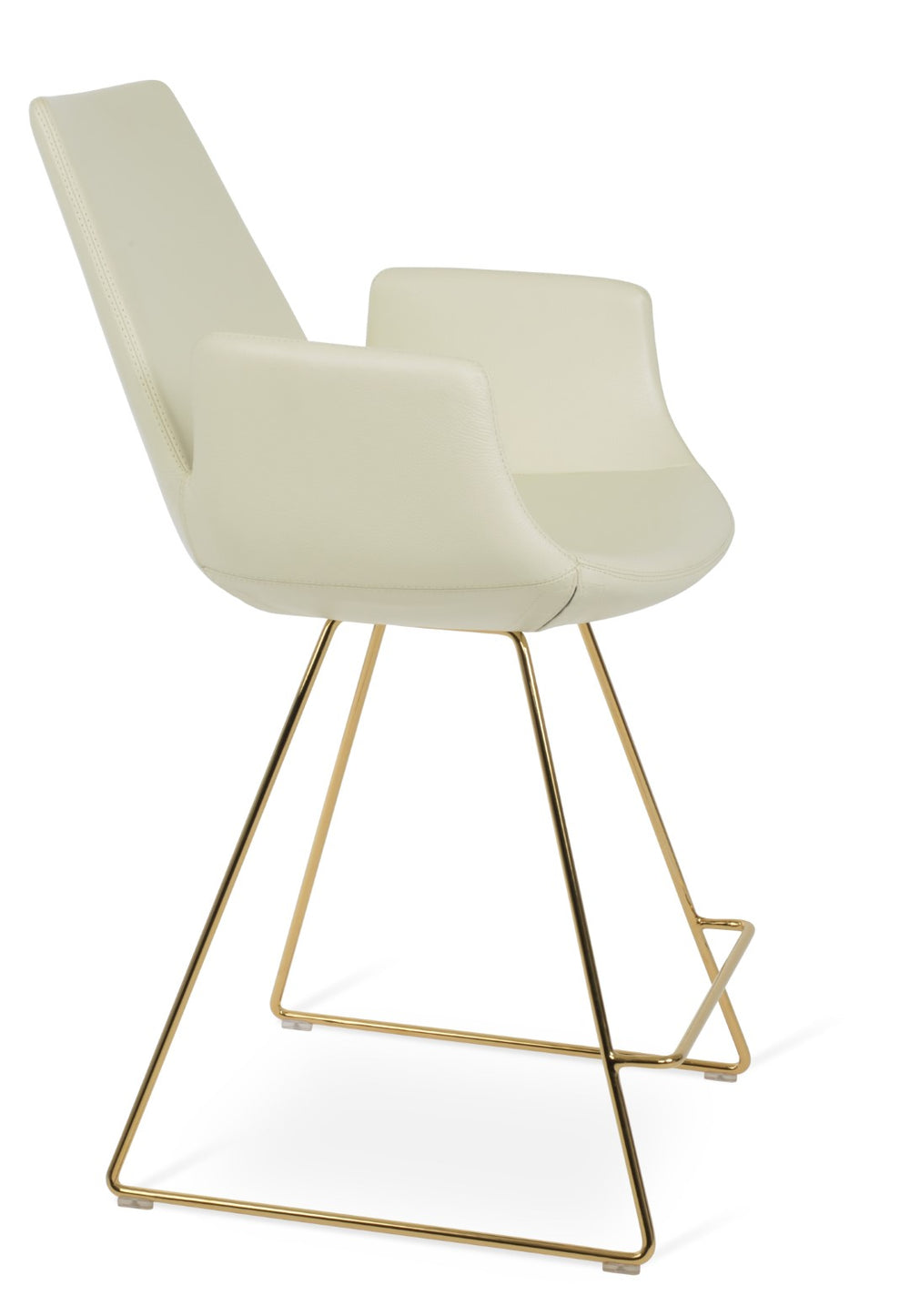 Soho Concept Eiffel Arm Barstools & Counterstools - Luxurious Boucle Fabric, 10-year Guarantee, Stylish Gold Finish Gold,Cream  Soho-concept-dining-chair-08247