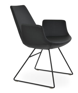 Soho Concept Eiffel Arm Wire Counter & Bar Dining Chair - Chic Boucle, Velvet, Nubuck Fabrics, 10-year Guarantee! Black  Soho-concept-dining-chair-02952