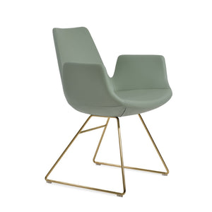 Soho Concept Eiffel Arm Wire Counter & Bar Dining Chair - Chic Boucle, Velvet, Nubuck Fabrics, 10-year Guarantee! Gold  Soho-concept-dining-chair-02954