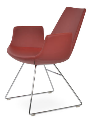Soho Concept Eiffel Arm Wire Bar & Counter Chair Collection - Stylish Leatherette Upholstery, 2-year Guarantee! Chrome,Red  Soho-concept-dining-chair-02948