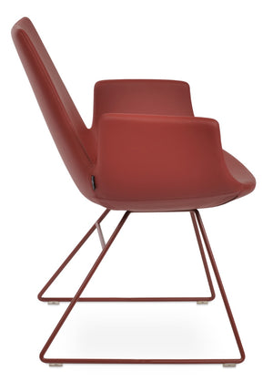 Soho Concept Eiffel Arm Wire Counter & Bar Dining Chair - Chic Boucle, Velvet, Nubuck Fabrics, 10-year Guarantee! Red  Soho-concept-dining-chair-02950