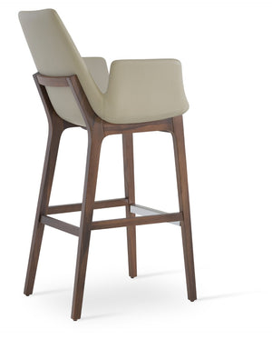 Soho Concept Eiffel Arm Barstools & Counterstools - Premium Camira Fabrics, Solid Wood Base, 10-year Guarantee, Elegant Design Walnut  Soho-concept-dining-chair-08252