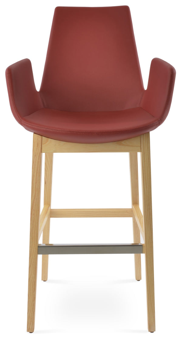 Soho Concept Eiffel Arm Barstools & Counterstools - Premium Camira Fabrics, Solid Wood Base, 10-year Guarantee, Elegant Design Ash,Red  Soho-concept-dining-chair-06766
