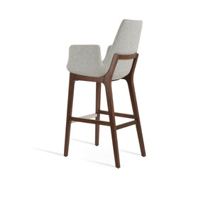 Soho Concept Eiffel Arm Barstools & Counterstools - Premium Wool Fabric, 10-year Guarantee & Stylish Finishes Walnut,Silver  Soho-concept-dining-chair-08250