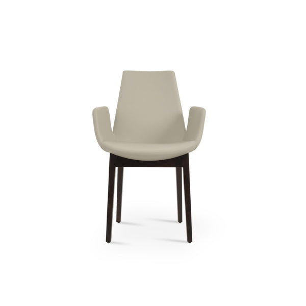 Soho Concept Eiffel Arm Wood Bar & Counter Stool - Premium Leatherette, Solid Wood, Stylish & Durable Design Light Grey  Soho-concept-dining-chair-02962