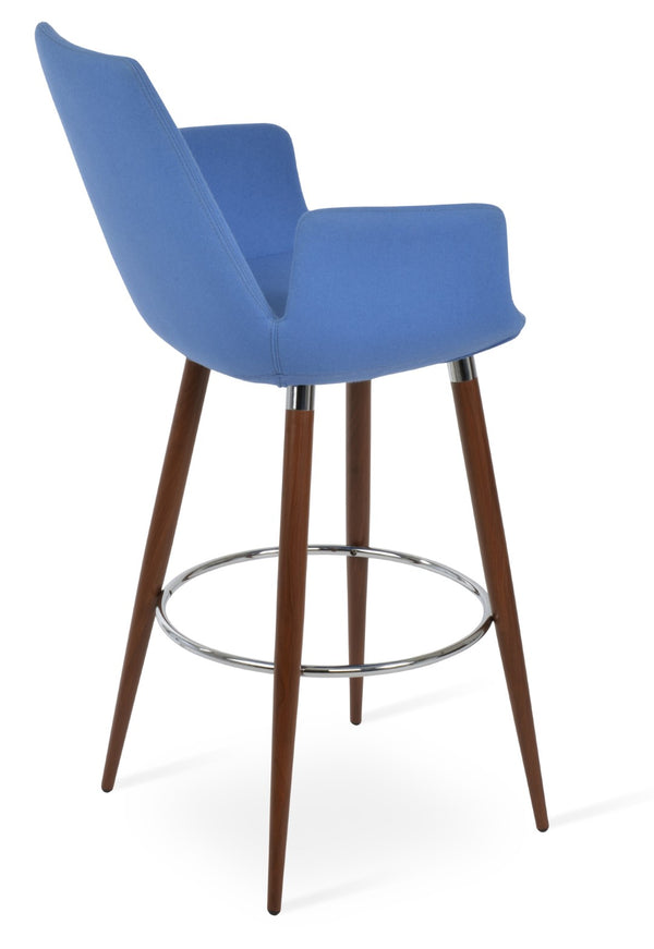 Soho Concept Eiffel Arm Barstools & Counterstools - Stylish Boucle, Velvet & Nubuck Fabrics - 10 Year Warranty! Walnut  Soho-concept-dining-chair-08193