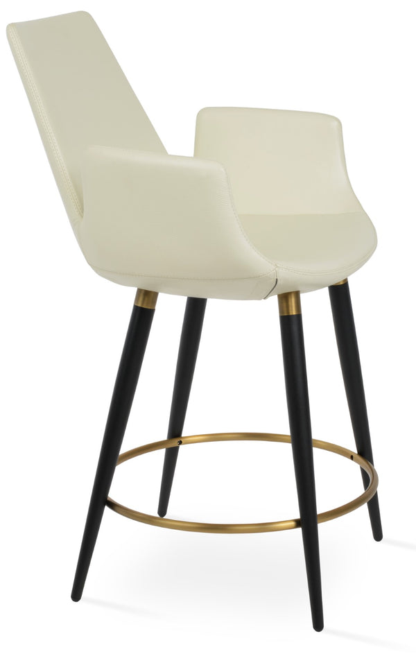 Soho Concept Eiffel Arm Barstools & Counterstools - Stylish Camira Boucle Fabric, 10-year Guarantee, Leather Options! Black,Gold,Cream  Soho-concept-dining-chair-08196