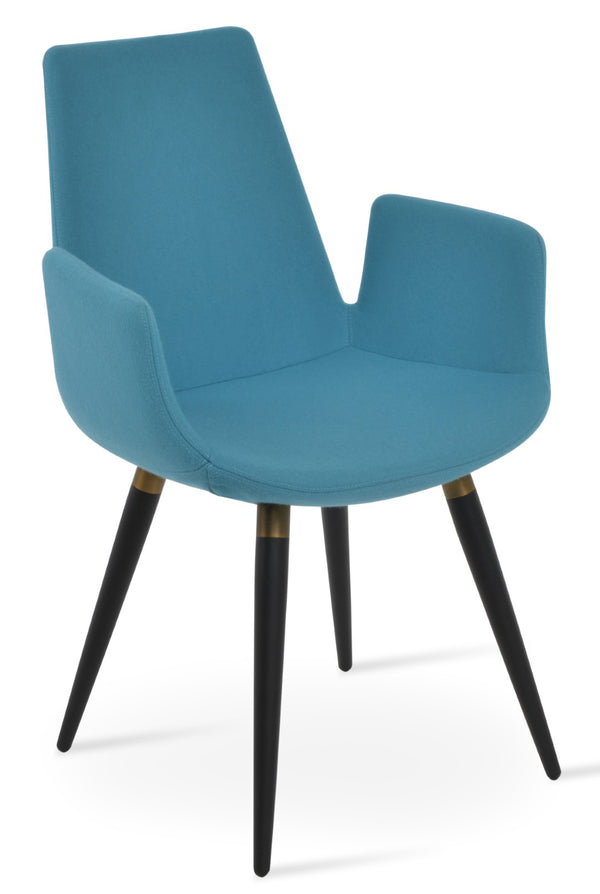 Soho Concept Eiffel Arm Ana Counter & Bar Stools - Stylish Wool Upholstery, Metal Base, 10-year Guarantee, Turquoise Black,Gold  Soho-concept-dining-chair-02734