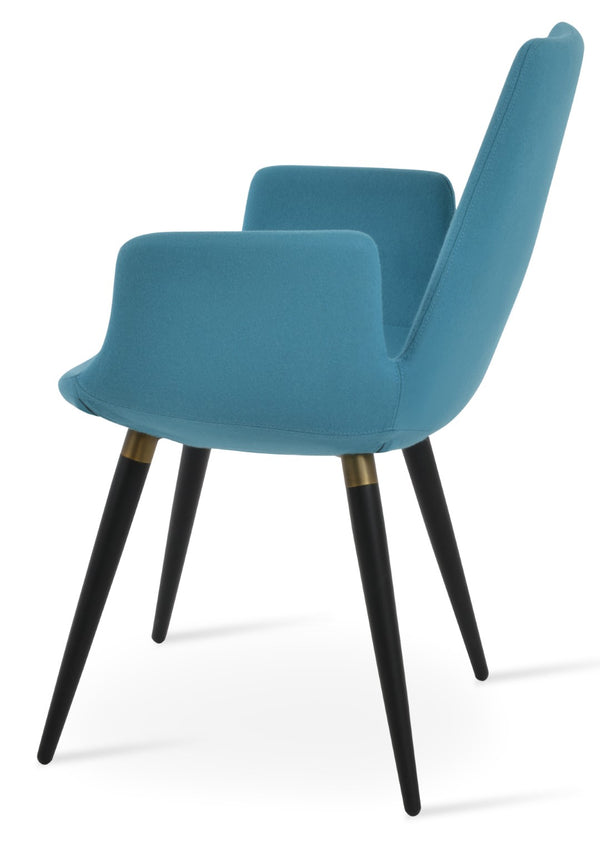 Soho Concept Eiffel Arm Ana Counter & Bar Stools - Stylish Wool Upholstery, Metal Base, 10-year Guarantee, Turquoise Black,Gold  Soho-concept-dining-chair-02734