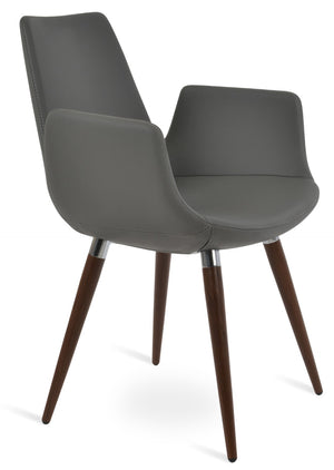 Soho Concept Eiffel Arm Ana Counter & Bar Dining Chair - Stylish Upholstered Seating With 10-year Guarantee! Walnut,Grey  Soho-concept-dining-chair-02742