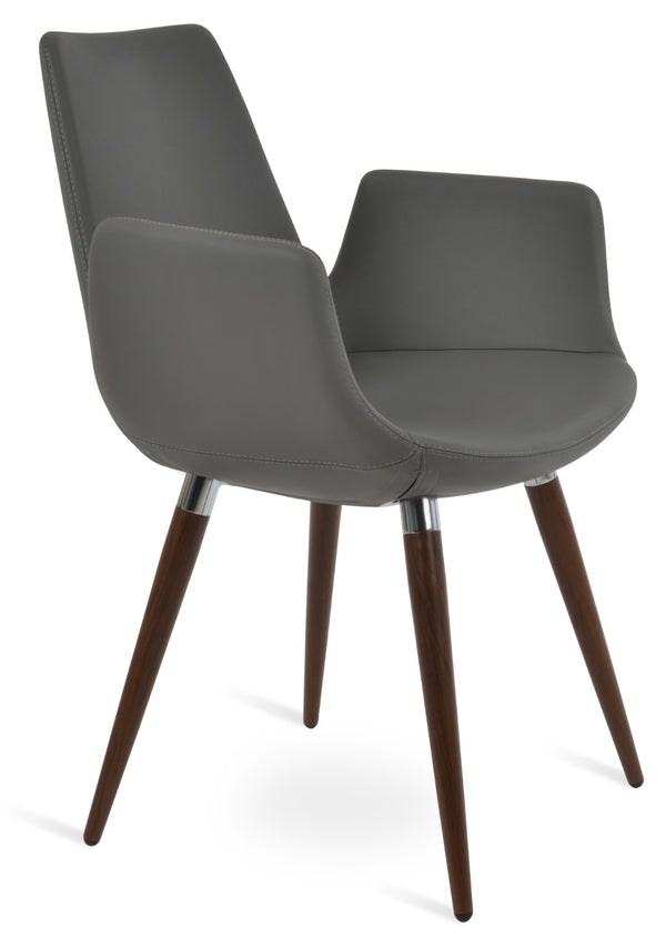 Soho Concept Eiffel Arm Ana Counter & Bar Dining Chair - Stylish Upholstered Seating With 10-year Guarantee! Walnut,Grey  Soho-concept-dining-chair-02742