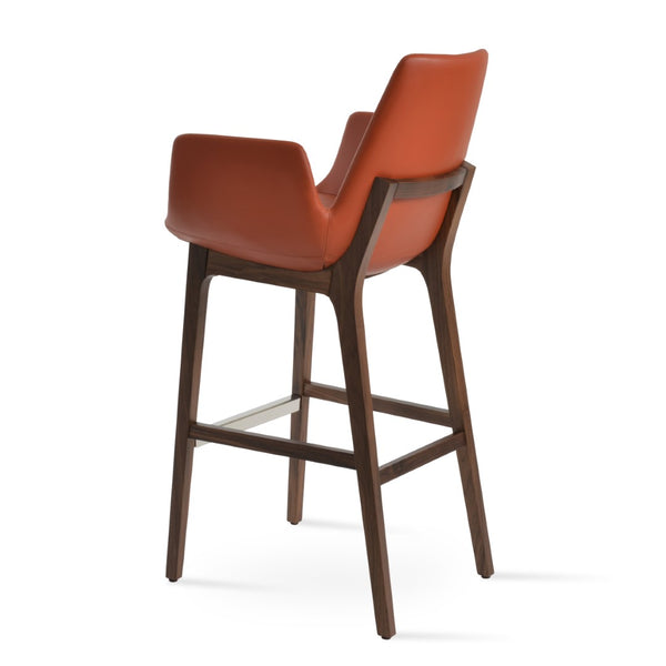 Soho Concept Eiffel Arm Barstools & Counterstools - Premium Camira Fabrics, Solid Wood Base, 10-year Guarantee, Elegant Design Walnut  Soho-concept-dining-chair-08199
