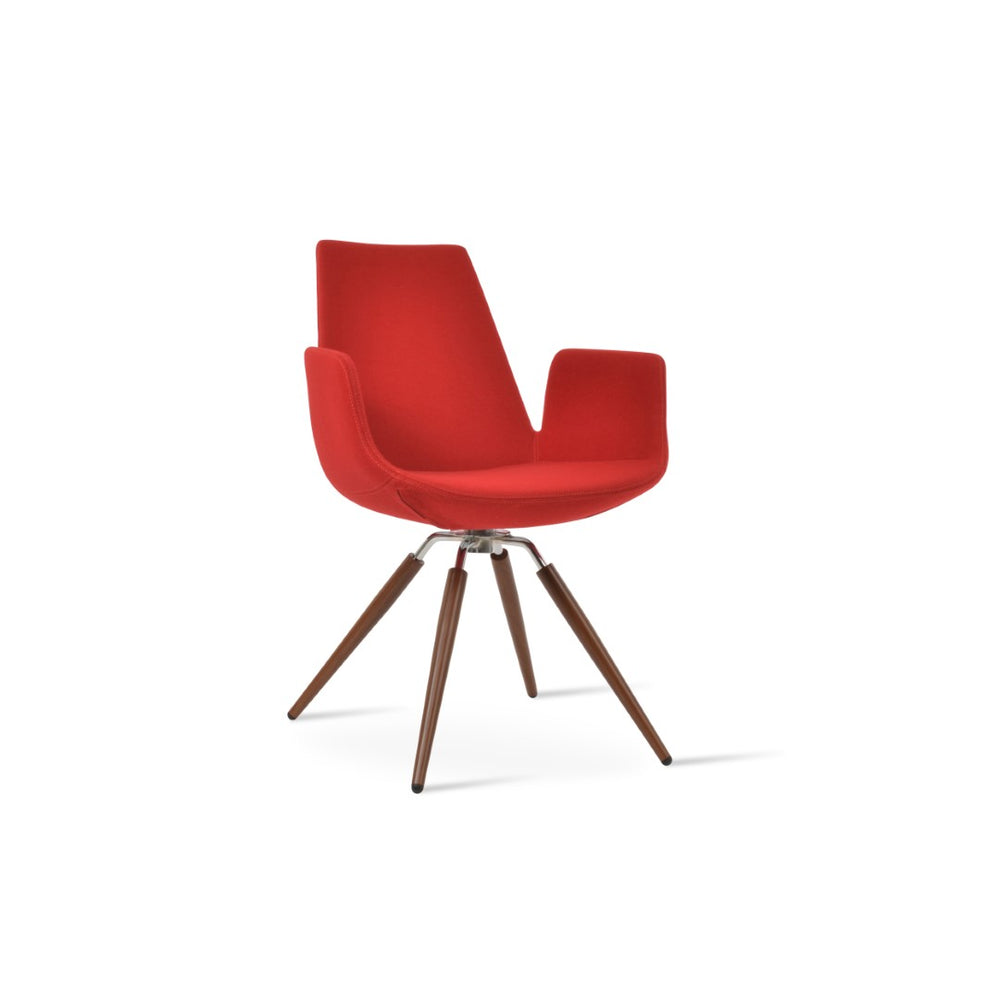 Soho Concept Eiffel Arm Pr-wood Dining Chair In Camira Blazer Wool Fabric With 10-year Guarantee & Comfort Design Red,Walnut  Soho-concept-dining-chair-02749