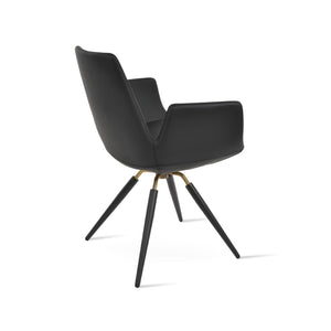 Soho Concept Eiffel Arm Ana Counter & Bar Dining Chair - Stylish Upholstered Seating With 10-year Guarantee! Black,Brass  Soho-concept-dining-chair-02752