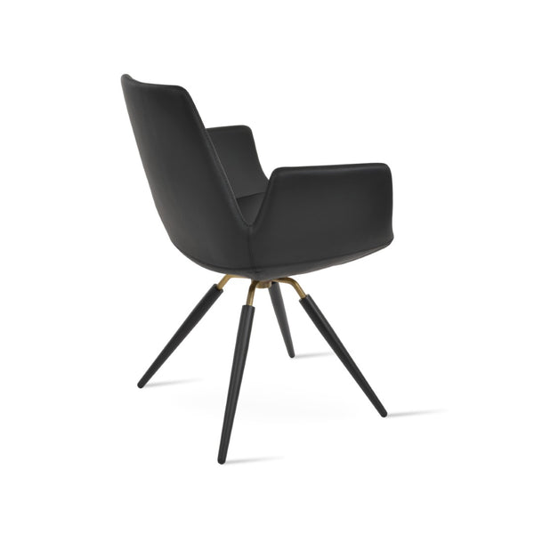 Soho Concept Eiffel Arm Ana Counter & Bar Dining Chair - Stylish Upholstered Seating With 10-year Guarantee! Black,Brass  Soho-concept-dining-chair-02752