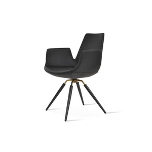 Soho Concept Eiffel Arm Ana Counter & Bar Dining Chair - Stylish Upholstered Seating With 10-year Guarantee! Black,Brass  Soho-concept-dining-chair-02752