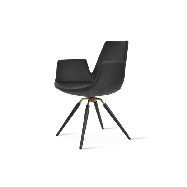 Soho Concept Eiffel Arm Ana Counter & Bar Dining Chair - Stylish Upholstered Seating With 10-year Guarantee! Black,Brass  Soho-concept-dining-chair-02752