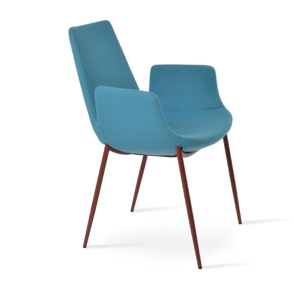 Soho Concept Eiffel Arm Ana Counter & Bar Stools - Stylish Wool Upholstery, Metal Base, 10-year Guarantee, Turquoise Red,Turquoise  Soho-concept-dining-chair-02774