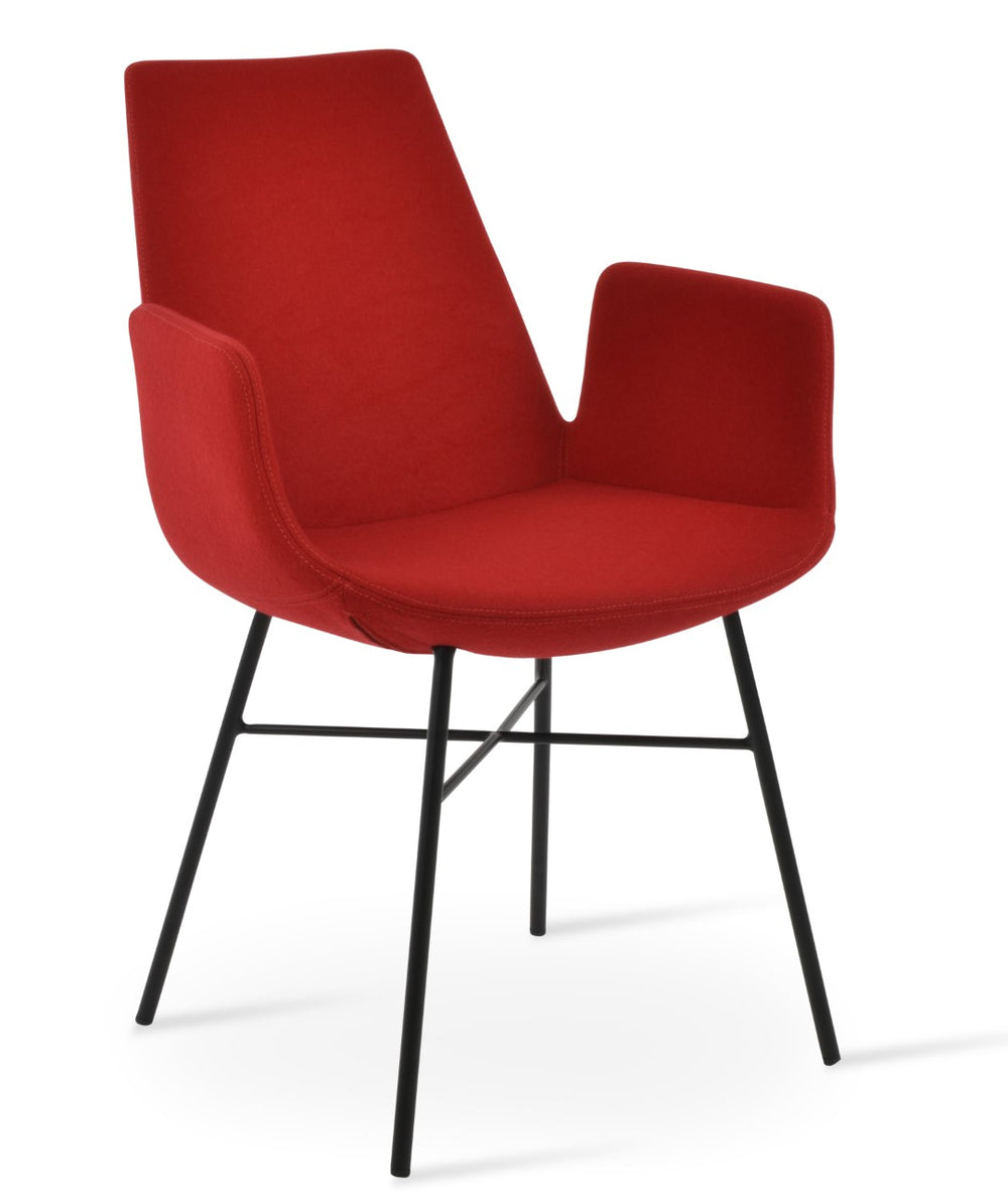 Soho Concept Eiffel Arm Mw Counter & Bar Dining Chair - Stylish Wool Fabric Stools With 10-year Guarantee! Black,Red  Soho-concept-dining-chair-02784