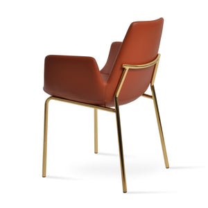 Soho Concept Eiffel Adjustable Arm Office Chair - Boucle, Velvet, Nubuck & Camira Fabrics, 10-year Guarantee! Brass,Gold  Soho-concept-dining-chair-02808