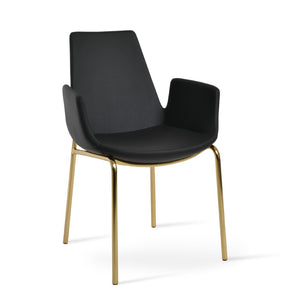 Soho Concept Eiffel Adjustable Arm Office Chair - Boucle, Velvet, Nubuck & Camira Fabrics, 10-year Guarantee! Brass,Gold,Black  Soho-concept-dining-chair-02807