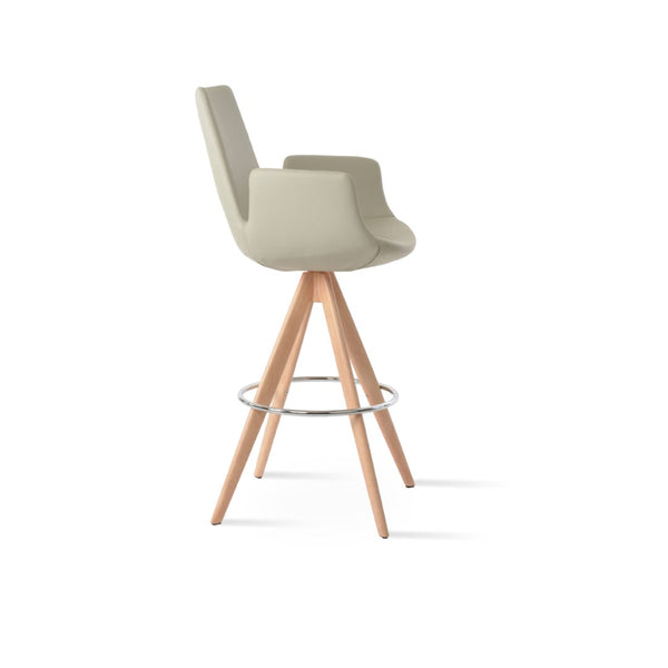 Soho Concept Eiffel Arm Barstools & Counterstools - Stylish Swivel Design, Soft Leatherette, 2-year Guarantee! Natural  Soho-concept-dining-chair-08200