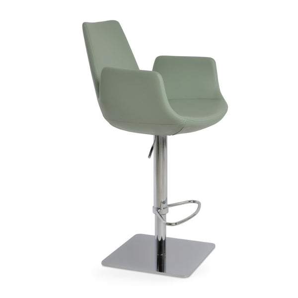 Soho Concept Eiffel Arm Piston Stool With Full Footrest - Stylish Barstool In Premium Fabrics & 10 Year Warranty!   Soho-concept-dining-chair-08202