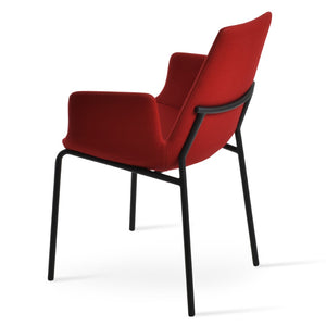 Soho Concept Eiffel Arm Wire Counter & Bar Chair - Stylish Wool Fabric, 10-year Guarantee, Modern Design, Dark Grey Black,Red  Soho-concept-dining-chair-02811
