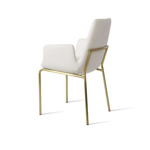 Soho Concept Eiffel Arm Office Chair With Adjustable Height, Premium Leatherette, And 2-year Guarantee – Limited Stock! Brass,White  Soho-concept-dining-chair-02816