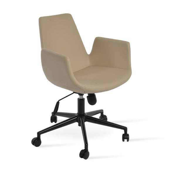 Soho Concept Eiffel Arm Office Chair In Boucle, Velvet, Nubuck & Camira Fabrics With 10-year Warranty - Black Black  Soho-concept-dining-chair-11781