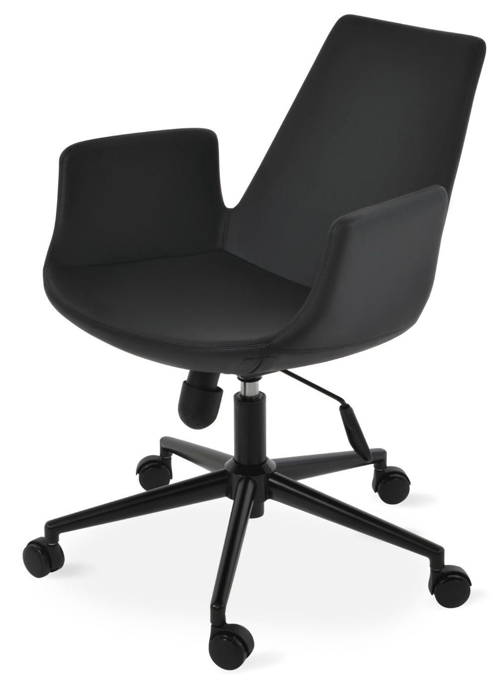 Soho Concept Eiffel Arm Office Chair In Boucle, Velvet, Nubuck & Camira Fabrics With 10-year Warranty - Black Black  Soho-concept-dining-chair-11780