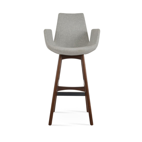 Soho Concept Eiffel Arm Barstools & Counterstools With Premium Wool Fabric - Customizable Walnut Finish Options Walnut,Silver  Soho-concept-dining-chair-08204