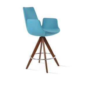 Soho Concept Eiffel Arm Barstools & Counterstools - Stylish Wool Fabric, Solid Wood Base, 10-year Guarantee! Walnut,Turquoise  Soho-concept-dining-chair-08211