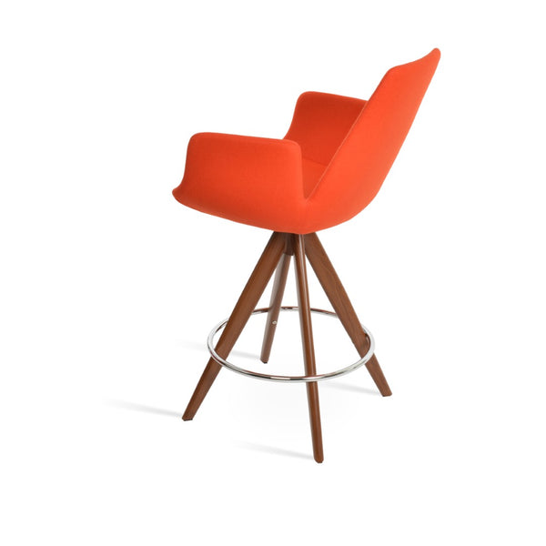 Soho Concept Eiffel Arm Barstools & Counterstools - Stylish Swivel Seating In Premium Camira Wool With 10-year Warranty Walnut,Orange  Soho-concept-dining-chair-08210