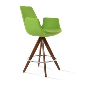 Soho Concept Eiffel Arm Barstools & Counterstools - Stylish Wool Fabric, Solid Wood Base, 10-year Guarantee! Walnut  Soho-concept-dining-chair-08208
