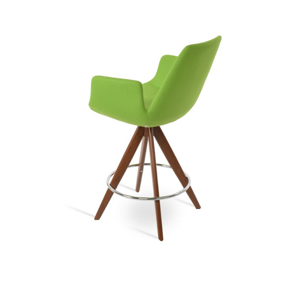 Soho Concept Eiffel Arm Barstools & Counterstools - Stylish Wool Fabric, Solid Wood Base, 10-year Guarantee! Walnut  Soho-concept-dining-chair-06758