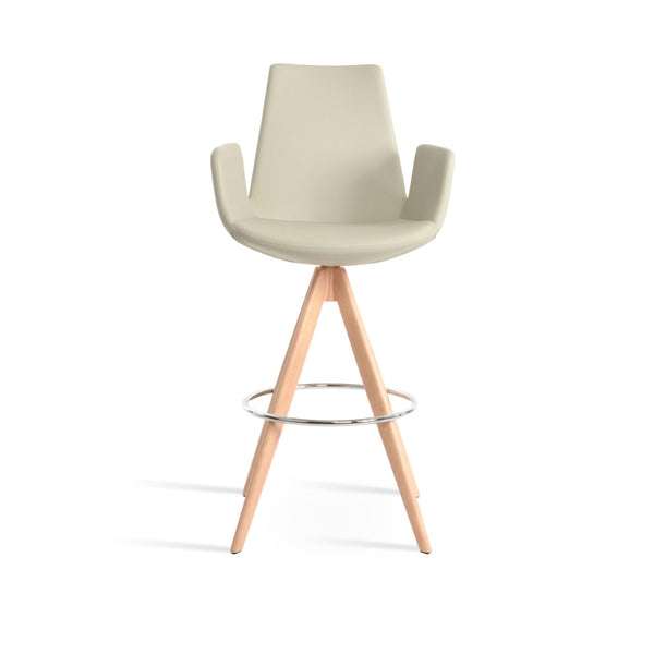Soho Concept Eiffel Arm Barstools & Counterstools - Stylish Swivel Design, Soft Leatherette, 2-year Guarantee! Natural  Soho-concept-dining-chair-08206