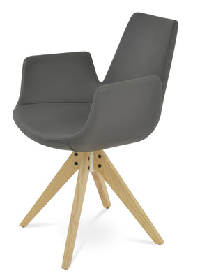 Soho Concept Eiffel Arm Pyramid Dining Chair - Luxurious Upholstery With Solid Wood Base & 10-year Guarantee Natural,Ash,Grey  Soho-concept-dining-chair-02845