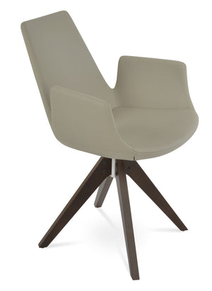 Soho Concept Eiffel Arm Pr-wood Dining Chair - Stylish Upholstered Seating In Premium Fabrics With 10-year Warranty Walnut  Soho-concept-dining-chair-02839