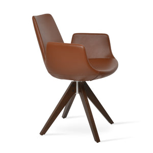 Soho Concept Eiffel Arm Pr-wood Dining Chair - Stylish Upholstered Seating In Premium Fabrics With 10-year Warranty Walnut  Soho-concept-dining-chair-02838