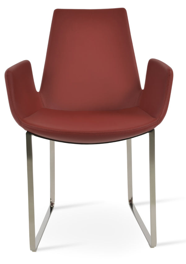 Soho Concept Eiffel Arm Wire Counter & Bar Dining Chair - Chic Boucle, Velvet, Nubuck Fabrics, 10-year Guarantee! Chrome,Red  Soho-concept-dining-chair-02856