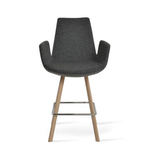 Soho Concept Eiffel Arm Barstools & Counterstools - Premium Wool Fabric, 10-year Guarantee & Stylish Finishes Natural,Dark Grey  Soho-concept-dining-chair-08212