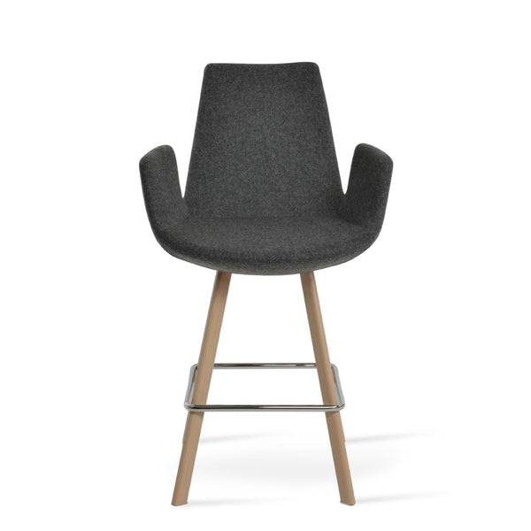 Soho Concept Eiffel Arm Barstools & Counterstools - Premium Wool Fabric, 10-year Guarantee & Stylish Finishes Natural,Dark Grey  Soho-concept-dining-chair-08212